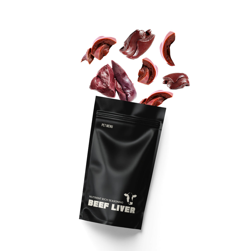 Organic pet Menu pouch with organic Beef Liver
