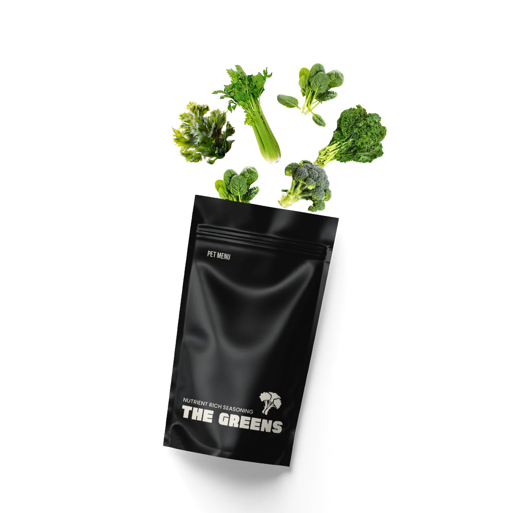 Organic Pet Menu pouch with Greens Broccoli spinach Kelp